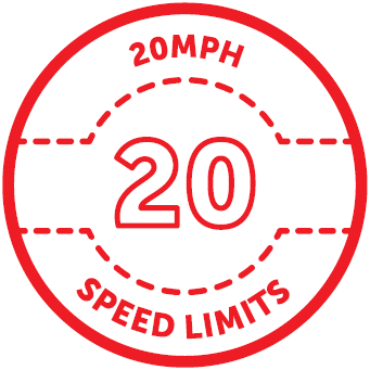 20mph Space for cycling