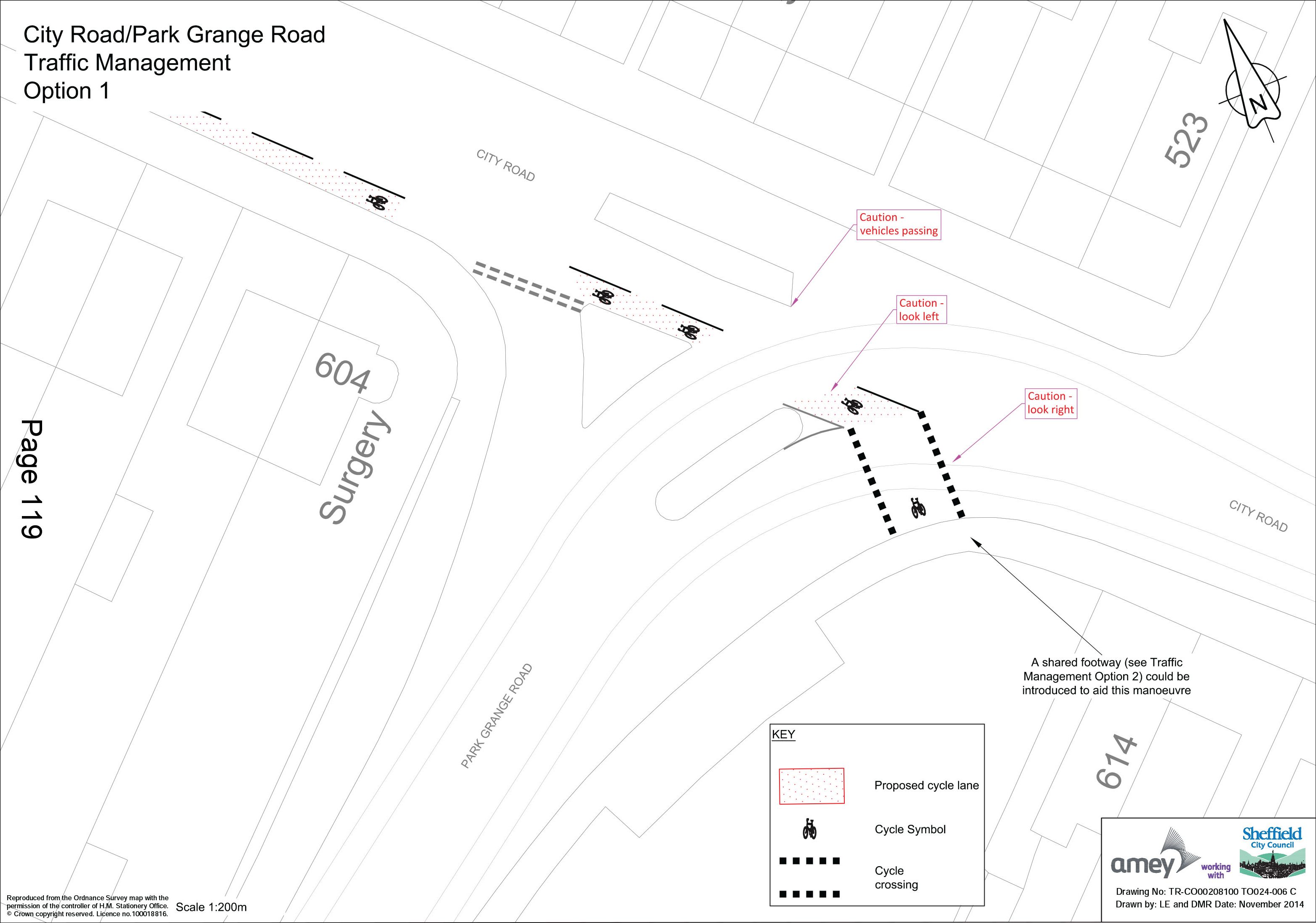 City Road/Park Grange Road Traffic Management Option 1