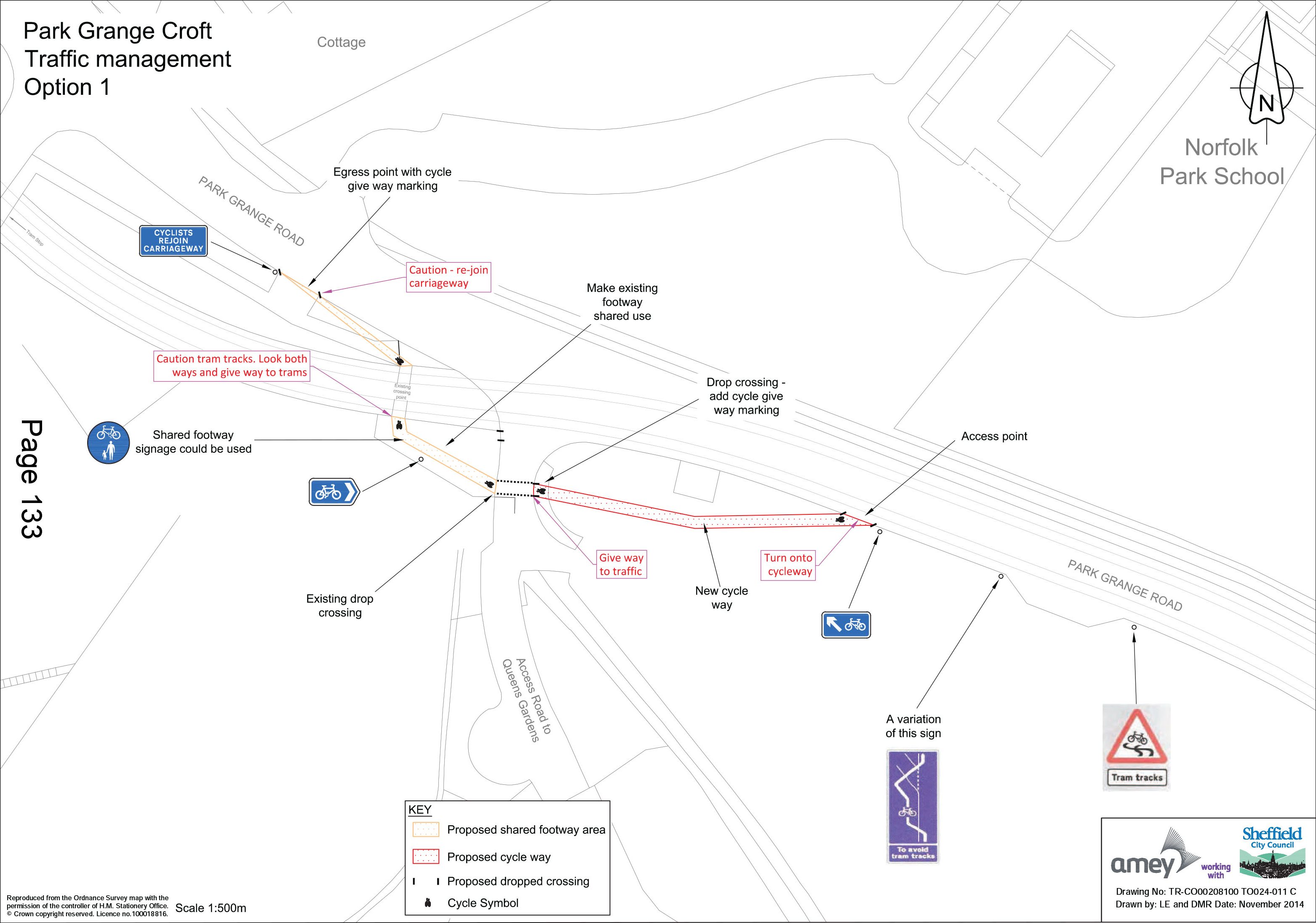 Park Grange Croft Traffic Management Option 1