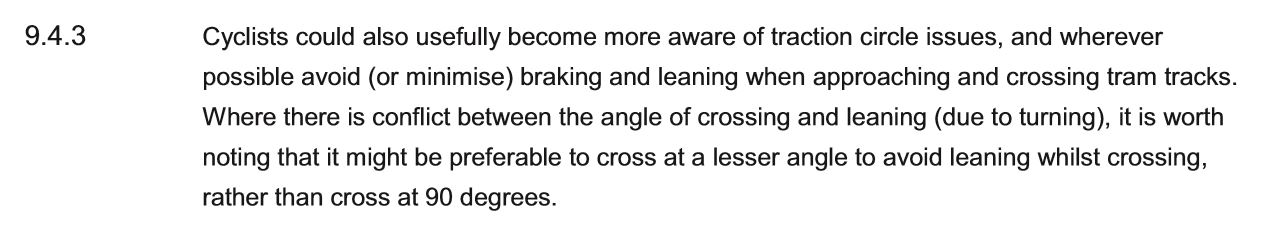 'Cyclists could also usefully become more aware of traction circle issues'